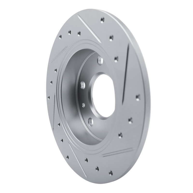 Buick Encore GX Brake Rotor (1) - Rear Left - R1 Concepts - Drilled & Slotted - Silver - `20-`25